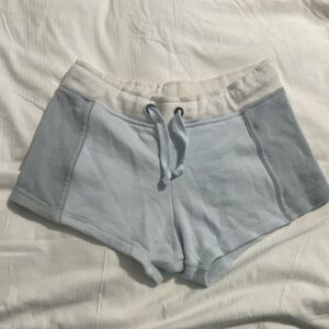 Blue and White Cotton Booty Shorts